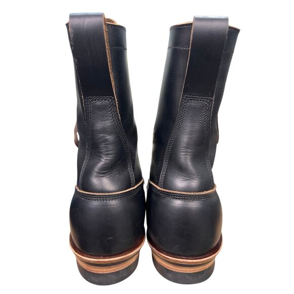 Crush on Retro Men’s Black Leather Cap Toe Sevice Boot Size 44 US 11 main image 7